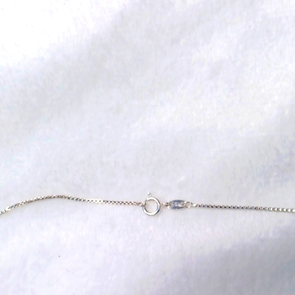 Sterling Silver 925 Sepertine  Box ChainW/  M / Charm Necklace 19 Long 3.1Grams - Picture 5 of 10